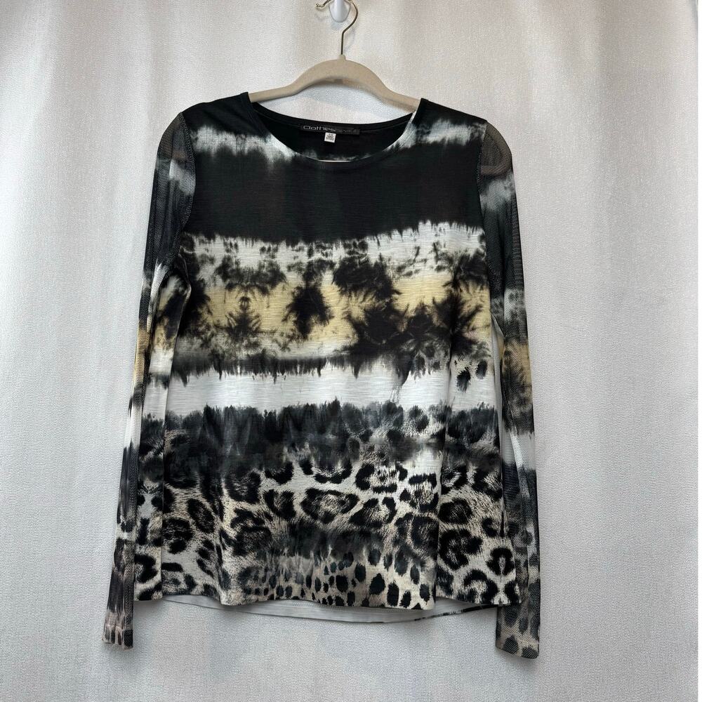 Clotheshead Women's Beautiful Black and White Tie-Dye Shirt Size Small